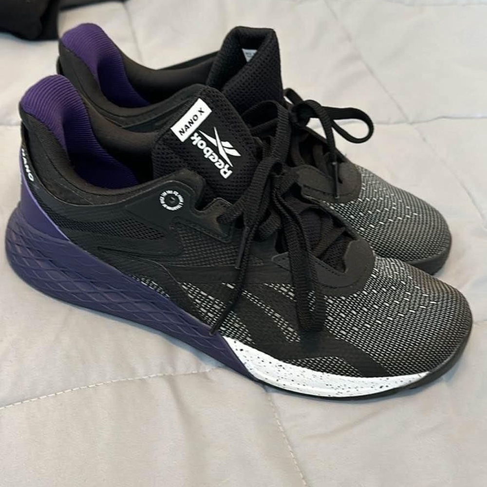 Reebok Men’s Nano Black and Purple Running Shoes